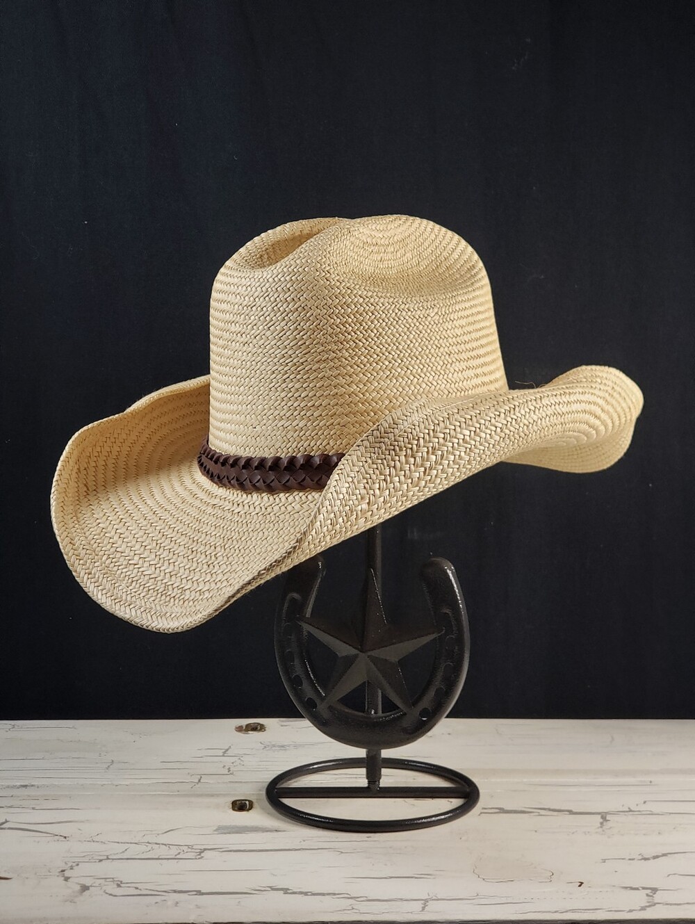 J Hats Rolled Brim Seagrass Straw Hat - size Large One Size (7-1/4 to 7-3/8)